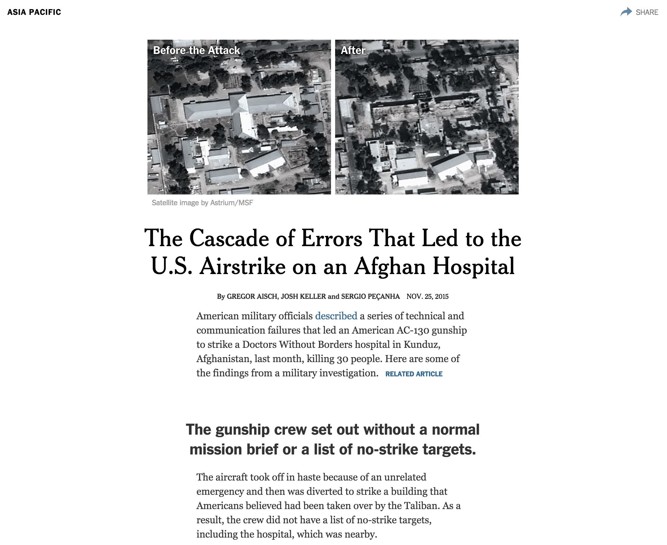 The Cascade of Errors That Led to the U.S. Airstrike on an Afghan Hospital