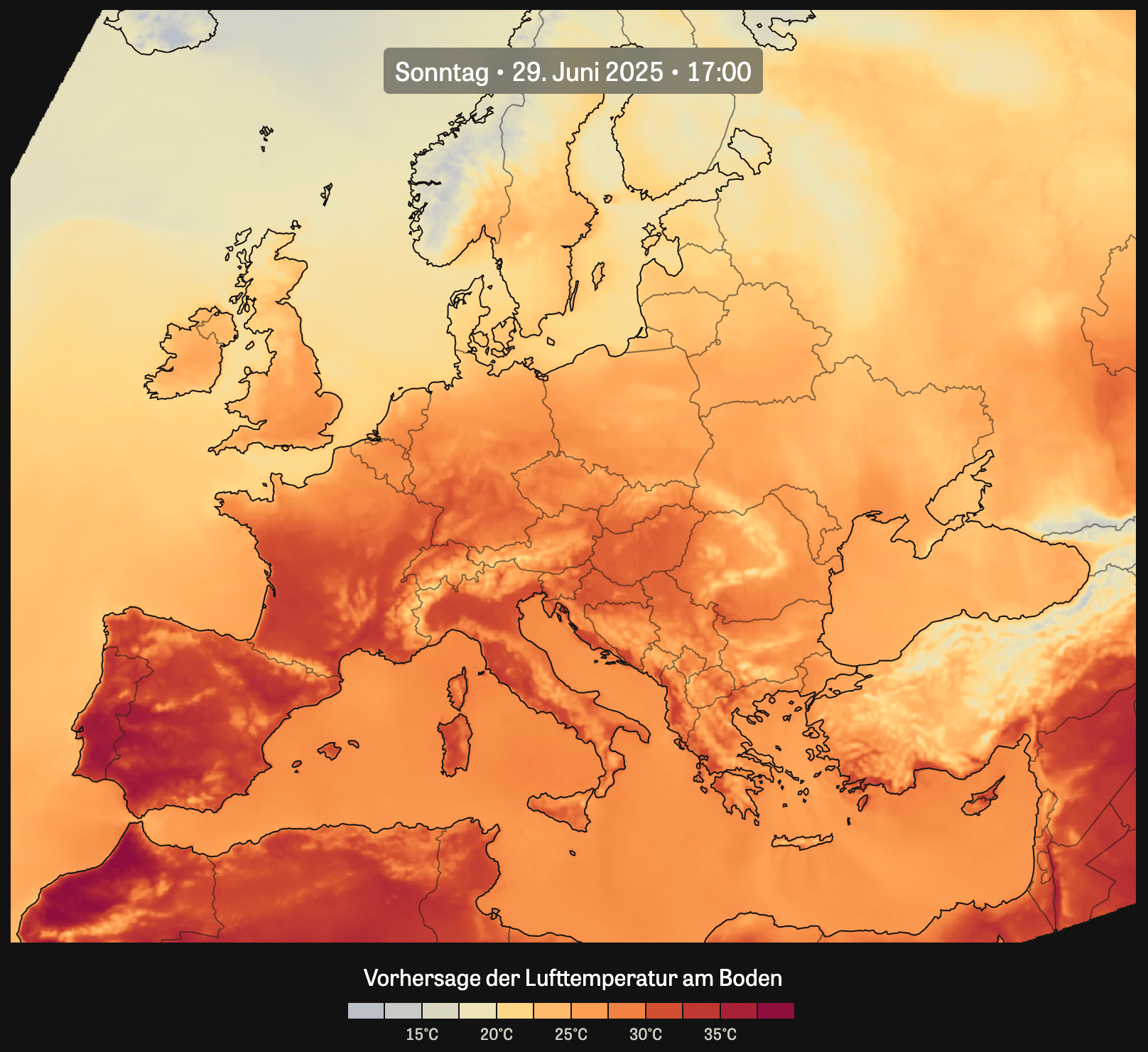 Tracking extreme heat across Europe