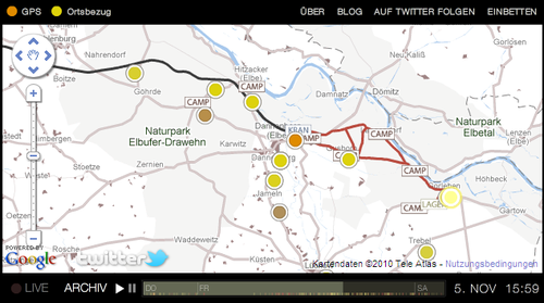 Live map of CASTOR tweets