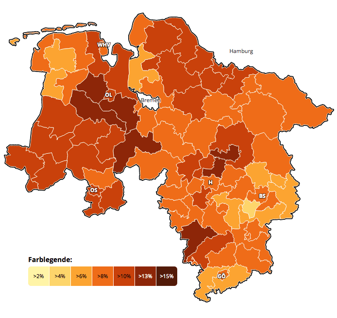 Visualisierungen zur Landtagswahl in Niedersachsen