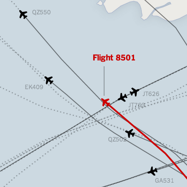 Maps of the Disappearance of AirAsia Flight 8501