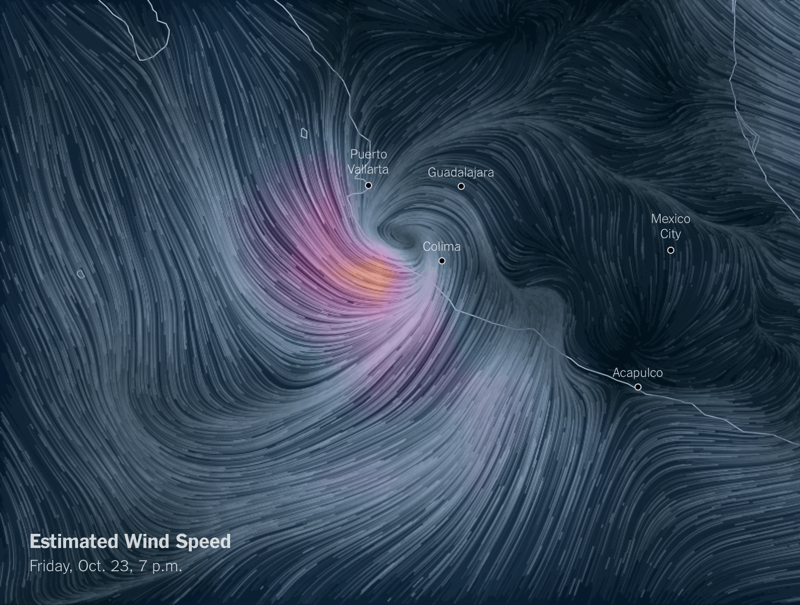 Wind Speed Map of Hurricane Patricia