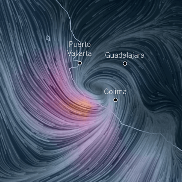 Wind Speed Map of Hurricane Patricia